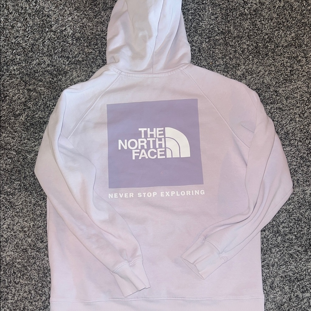 The North Face Lavender Pullover Hoodie with White Logo